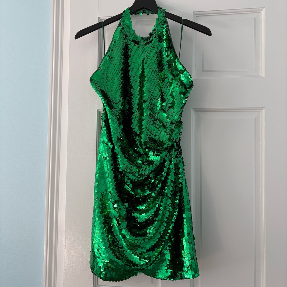 Ronny Kobo Collection Green Sequin Mini Dress